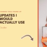 Jagoda Puczko leaning on a stack of books, beside a large number five and the words founder tools round-up, updates I would actually use