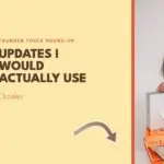Jagoda Puczko leaning on a stack of books, beside a large number five and the words founder tools round-up, updates I would actually use